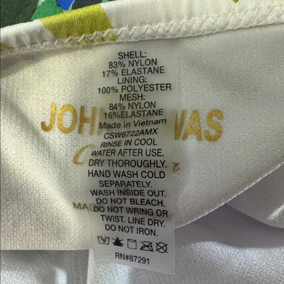 Johnny Was Fay Floral Ruched One-Piece Swimsuit NWOT size 1X Tropical Beach - Picture 6 of 6